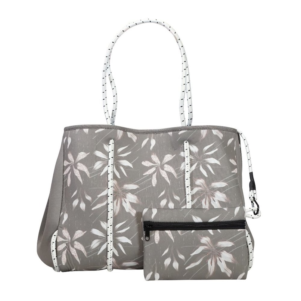 Sage Floral Neoprene Tote